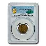 1871 Indian Head Cent MS-62 PCGS CAC (Brown)