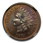 1871 Indian Head Cent MS-63 NGC (Red/Brown)
