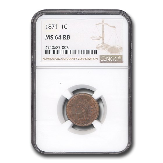 1871 Indian Head Cent MS-64 NGC (Red/Brown) 1871 Indian Head Cent MS-64 NGC (Red/Brown)
