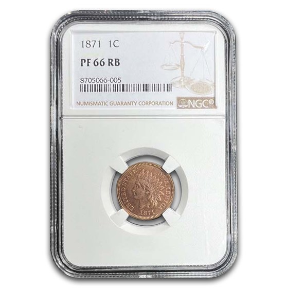1871 Indian Head Cent PF-66 NGC (Red/Brown)