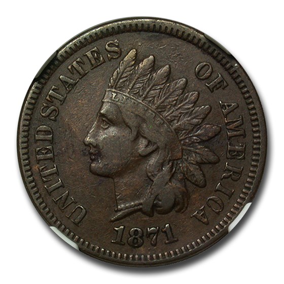 1871 Indian Head Cent XF-40 NGC 1871 Indian Head Cent XF-40 NGC