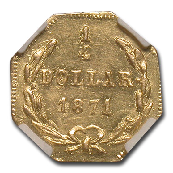 Buy 1871 Liberty Octagonal 25 Cent Gold MS-64 NGC (BG-717) | APMEX