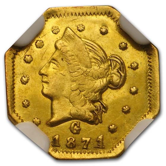 Buy 1871 Liberty Octagonal 50 Cent Gold MS-63 NGC (BG-923) | APMEX