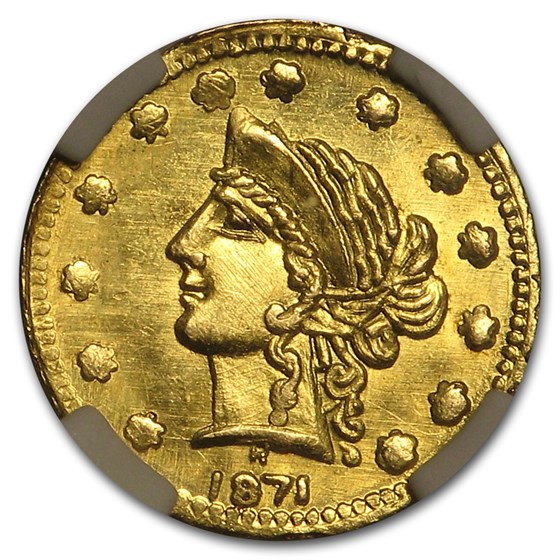 Buy 1871 Liberty Round 25 Cent Gold MS-62 NGC (BG-864) | APMEX