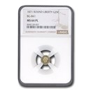 1871 Liberty Round 25 Cent Gold MS-64 NGC (PL, BG-841)