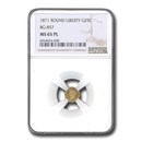 1871 Liberty Round 25 Cent Gold MS-65 NGC (PL, BG-857)