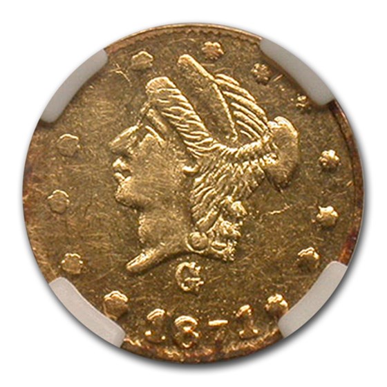 Buy 1871 Liberty Round 25¢ Gold MS-62 NGC (PL, BG-838) | APMEX