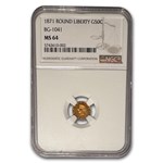 1871 Liberty Round 50 Cent Gold MS-64 NGC (BG-1041)