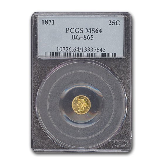 1871 Liberty Round 50 Cent Gold MS-64 PCGS (BG-865) 1871 Liberty Round 50 Cent Gold MS-64 PCGS (BG-865)