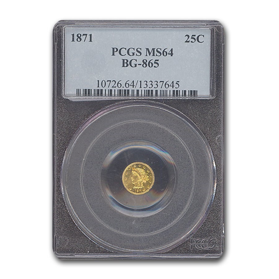 1871 Liberty Round 50 Cent Gold MS-64 PCGS (BG-865)
