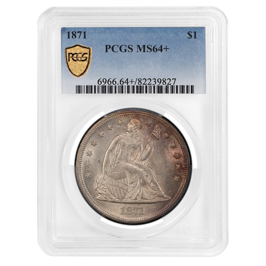 1871 Liberty Seated Dollar MS-64+ PCGS