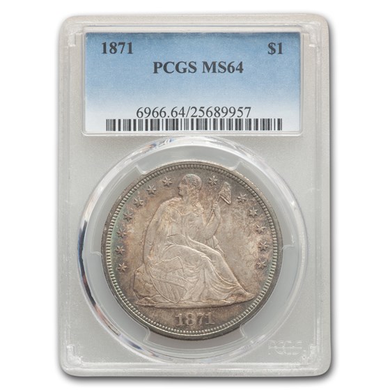 1871 Liberty Seated Dollar MS-64 PCGS 1871 Liberty Seated Dollar MS-64 PCGS