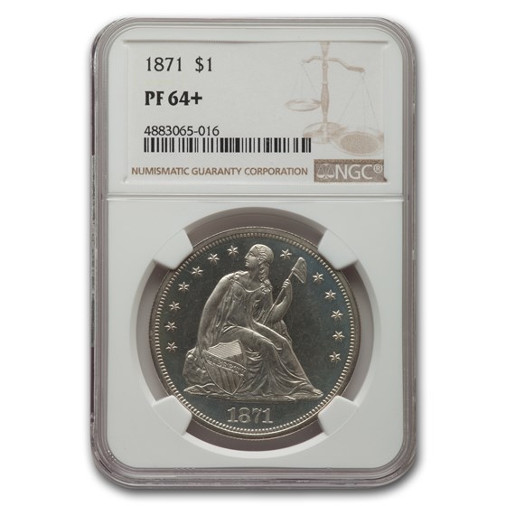 1871 Liberty Seated Dollar PF-64+ NGC 1871 Liberty Seated Dollar PF-64+ NGC