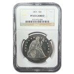 1871 Liberty Seated Dollar PF-65 Cameo NGC
