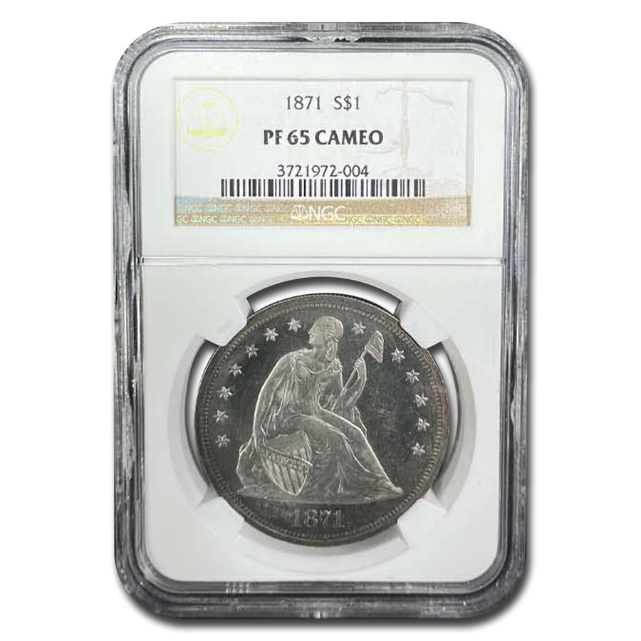 1871 Liberty Seated Dollar PF-65 Cameo NGC