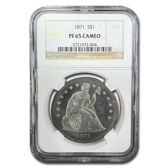 1871 Liberty Seated Dollar PF-65 Cameo NGC 1871 Liberty Seated Dollar PF-65 Cameo NGC