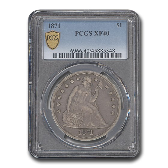 1871 Liberty Seated Dollar XF-40 PCGS 1871 Liberty Seated Dollar XF-40 PCGS