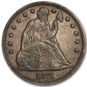1871 Liberty Seated Dollar XF 1871 Liberty Seated Dollar XF