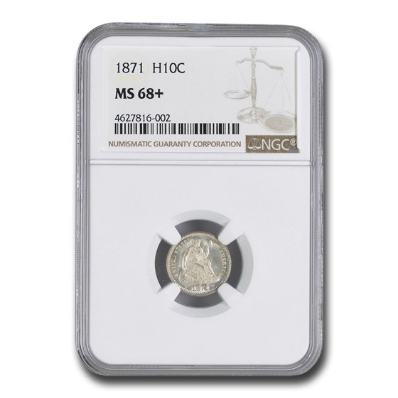 1871 Liberty Seated Half Dime MS-68+ NGC 1871 Liberty Seated Half Dime MS-68+ NGC