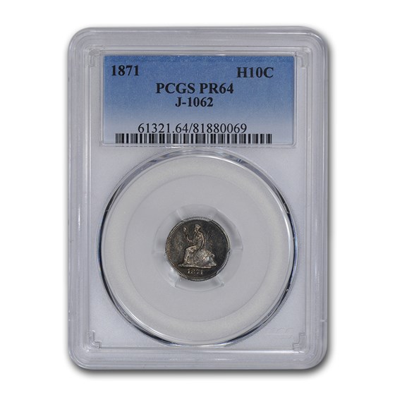 1871 Liberty Seated Half Dime Pattern PR-64 PCGS (J-1062) 1871 Liberty Seated Half Dime Pattern PR-64 PCGS (J-1062)