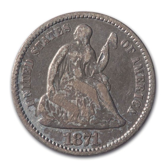 1871 Liberty Seated Half Dime VG