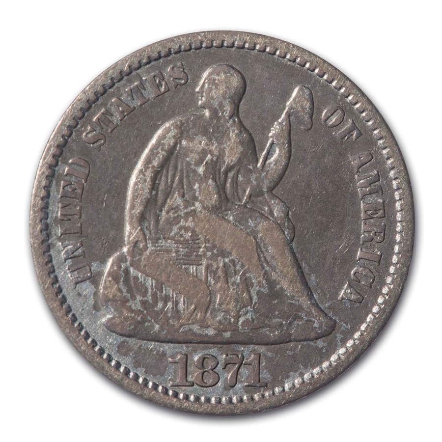 1871 Liberty Seated Half Dime VG