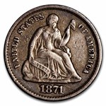 1871 Liberty Seated Half Dime XF