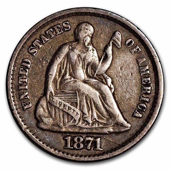 1871 Liberty Seated Half Dime XF 1871 Liberty Seated Half Dime XF