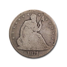 1871 Liberty Seated Half Dollar Good