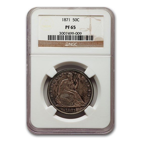 1871 Liberty Seated Half Dollar PF-65 NGC 1871 Liberty Seated Half Dollar PF-65 NGC