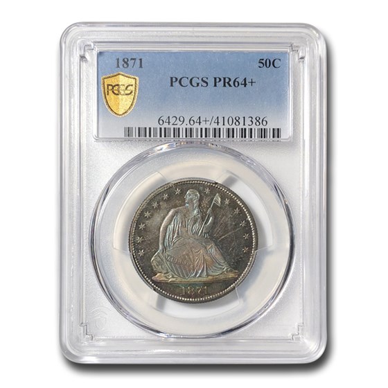 1871 Liberty Seated Half Dollar PR-64+ PCGS 1871 Liberty Seated Half Dollar PR-64+ PCGS