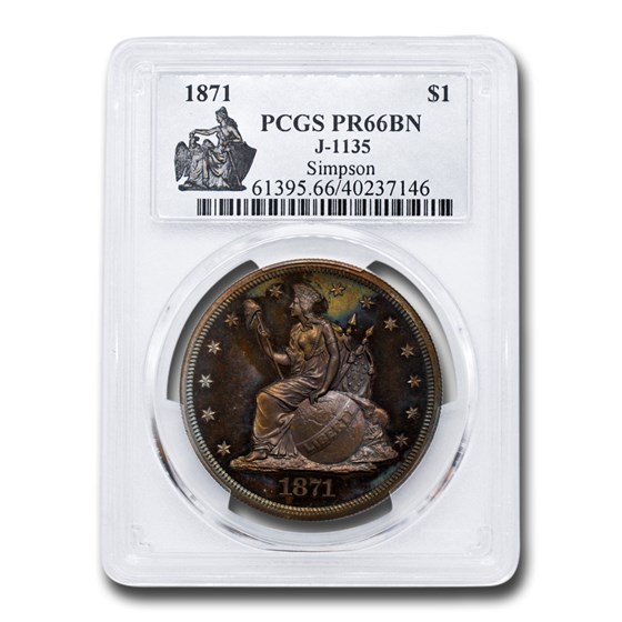 1871 Pattern Dollar PR-66 PCGS (Brown, J-1135) 1871 Pattern Dollar PR-66 PCGS (Brown, J-1135)