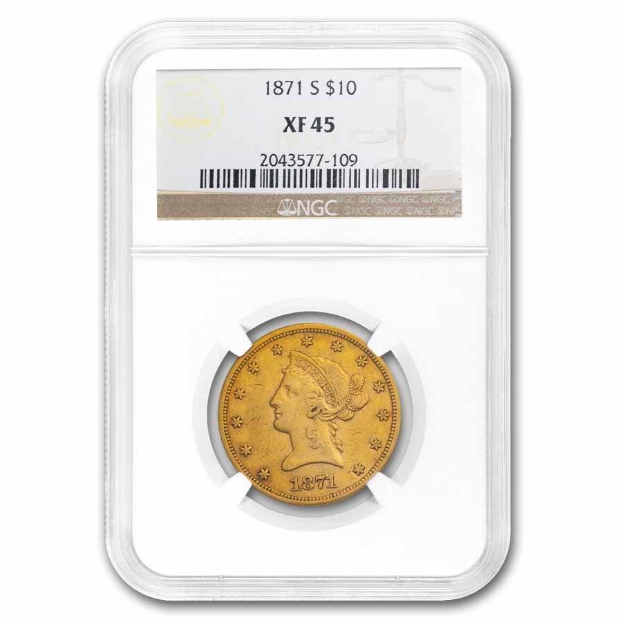1871-S $10 Liberty Gold Eagle XF-45 NGC