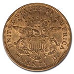 1871-S $20 Liberty Gold Double Eagle AU-53 PCGS CAC