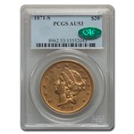 1871-S $20 Liberty Gold Double Eagle AU-53 PCGS CAC