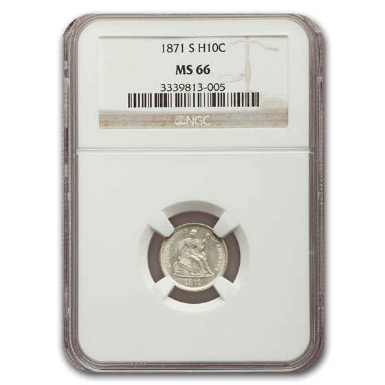 1871-S Liberty Seated Half Dime MS-66 NGC 1871-S Liberty Seated Half Dime MS-66 NGC