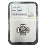 1871 Shield Nickel PF-66 Cameo NGC