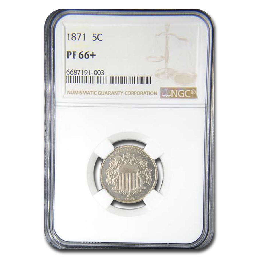 1871 Shield Nickel PF-66+ NGC