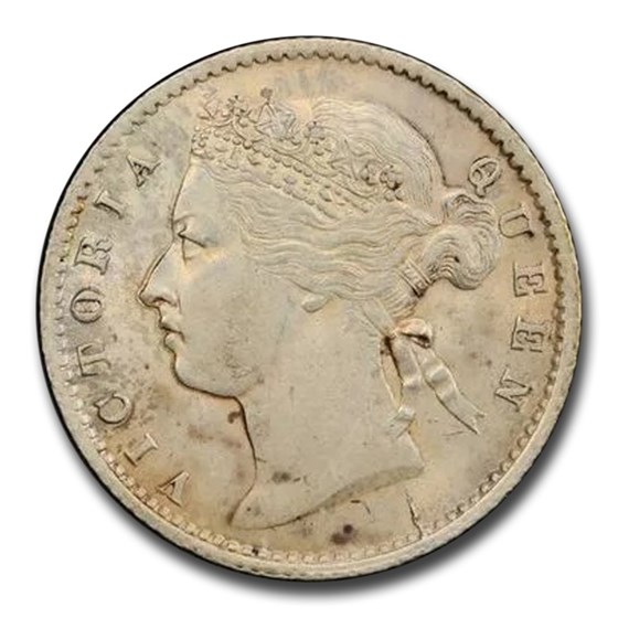 1871 Straits Settlements Silver 10 Cents AU-58 PCGS 1871 Straits Settlements Silver 10 Cents AU-58 PCGS