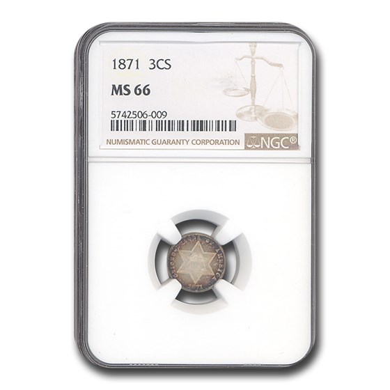 1871 Three Cent Silver MS-66 NGC 1871 Three Cent Silver MS-66 NGC
