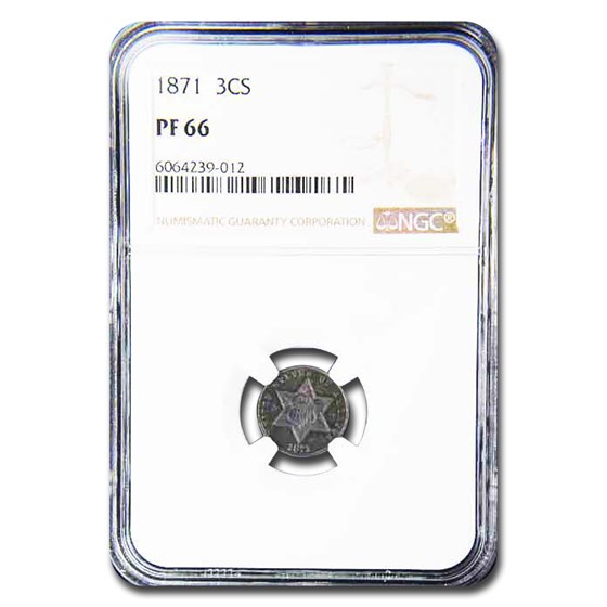 1871 Three Cent Silver PF-66 NGC 1871 Three Cent Silver PF-66 NGC
