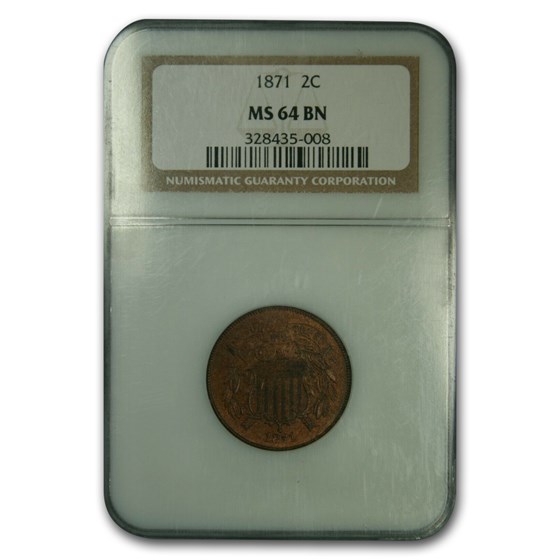 1871 Two Cent Piece MS-64 NGC (Brown) 1871 Two Cent Piece MS-64 NGC (Brown)