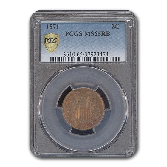 1871 Two Cent Piece MS-65 PCGS (Red/Brown) 1871 Two Cent Piece MS-65 PCGS (Red/Brown)