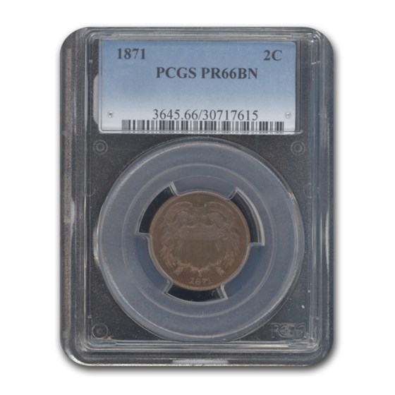 1871 Two Cent Piece PR-66 PCGS (Brown) 1871 Two Cent Piece PR-66 PCGS (Brown)