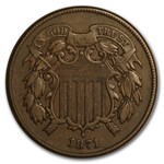 1871 Two Cent Piece XF