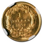 1872 $1 Indian Head Gold MS-66+ NGC