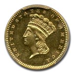 1872 $1 Indian Head Gold PR-63 PCGS CAC