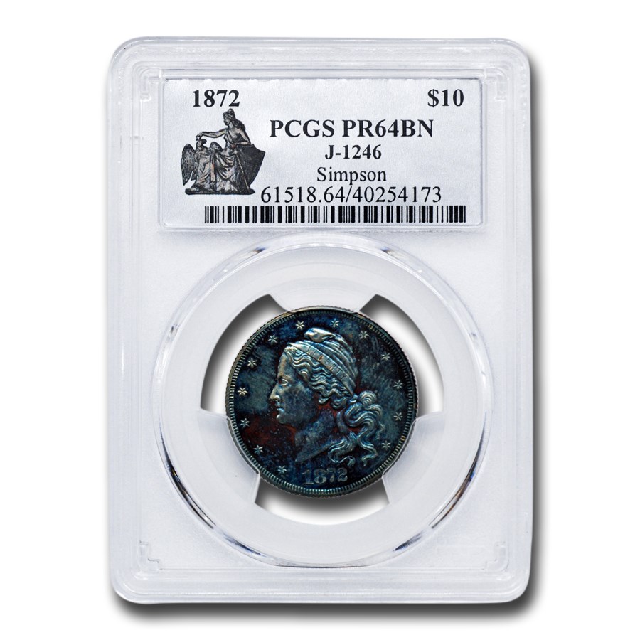 1872 $10 Amazonian Pattern PR-64 PCGS (Brown, J-1246)