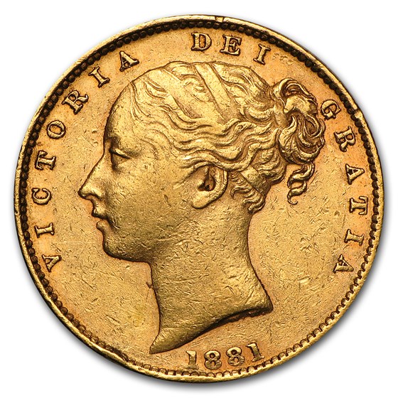 1872-1887-M Australia Gold Sovereign Victoria Shield Avg Circ 1872-1887-M Australia Gold Sovereign Victoria Shield Avg Circ