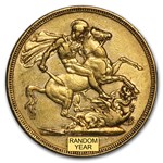1872-1887-M Australia Gold Sovereign Young Victoria Avg Circ